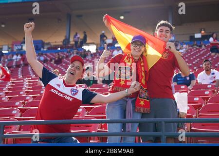 FRISCO. USA. MAR 11:  Fans of Spain during the 2020 SheBelieves Cup Women's International friendly football match between England Women vs Spain Women at Toyota Stadium in Frisco, Texas, USA. ***No commericial use*** (Photo by Daniela Porcelli/SPP) Stock Photo