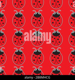 Padrão Sem Falhas Com Ladybug. Fundo Vermelho Com Polkadot Preto Para  Senhora. Textura Para a Moda Moderna Do Tecido. Arte Para Pa Ilustração do  Vetor - Ilustração de moderno, backdrop: 198735989