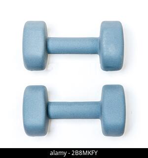 A pair of dumbbells isolated on white background Stock Photo