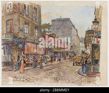 Rue de Bretagne and entry Marché des Enfants Rouges (nº39), views of the rue Charlot in the 3rd arrondissement 1908. (dummy Title) | Rue de Bretagne. Marché des Enfants Rouges. 08 (registered title (letter)) Stock Photo