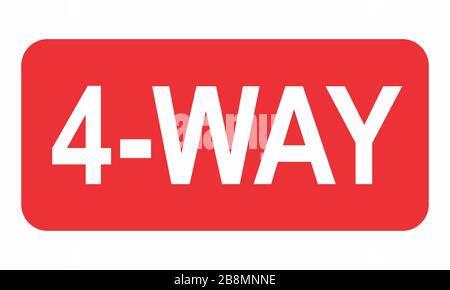 4-way road sign Stock Vector