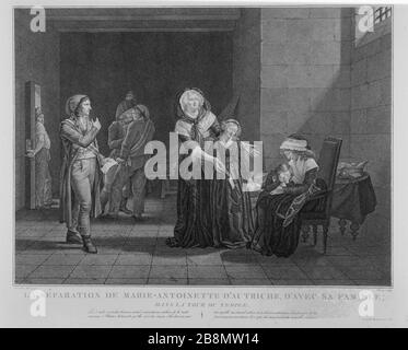 SEPARATION OF Marie Antoinette WITH HIS FAMILY IN THE TOWER OF THE TEMPLE Vérite et Bouillon. 'La séparation de Marie-Antoinette d'avec sa famille, dans la tour du Temple'. Paris, musée Carnavalet. Stock Photo