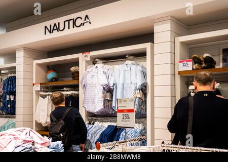 American apparel brand Nautica stall seen in a Macy's department