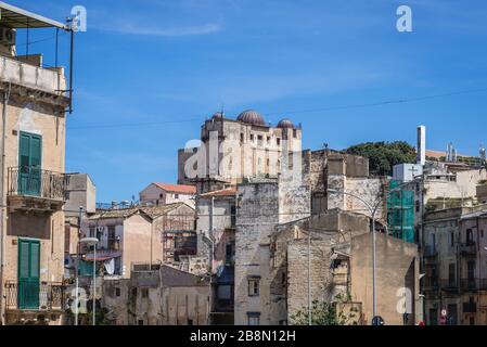 Distance view of Palermo Astronomical Observatory in Palazzo dei Normanni in Palermo city on Sicily, Southern Italy Stock Photo