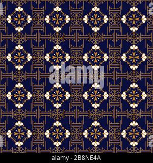 Asian geometric background seamless pattern vector. Stock Vector