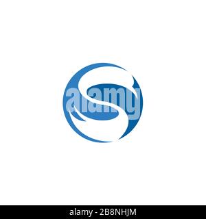 abstract swan logo, circle design on white background. Stock Vector