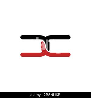 Simple chain logo isolated on white background. Stock Vector