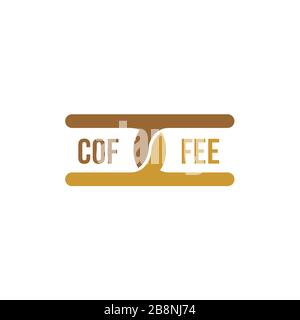 coffee product labels, coffee bean logo concept, on white background. Stock Vector