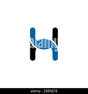 Abstract letter H logo, isolated on white background. Stock Vector