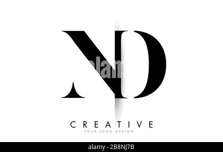 ND N D Letter Logo Design with Creative Shadow Cut Vector Illustration Design. Stock Vector