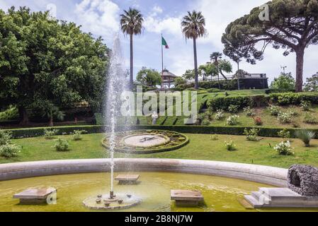 Giardino Bellini also called Villa Bellini, oldest park in Catania, second largest city of Sicily island in Italy Stock Photo