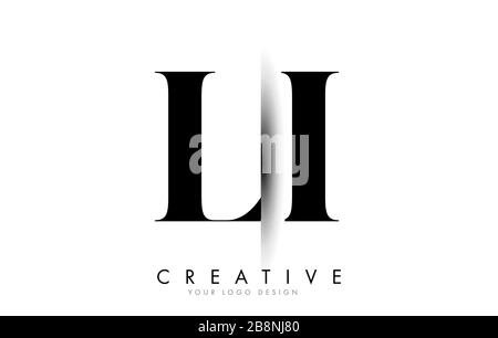 LI L I Letter Logo Design with Creative Shadow Cut Vector Illustration Design. Stock Vector