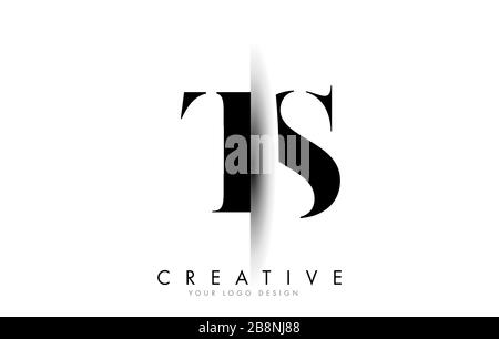 TS T S Letter Logo Design with Creative Shadow Cut Vector Illustration Design. Stock Vector