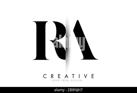 RA R A Letter Logo Design with Creative Shadow Cut Vector Illustration Design. Stock Vector