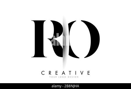 RO R O Letter Logo Design with Creative Shadow Cut Vector Illustration Design. Stock Vector