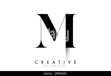 MI M I Letter Logo Design with Creative Shadow Cut Vector Illustration Design. Stock Vector