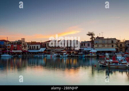 Old venetian harbour of Rethymnon (Crete,Greece) Stock Photo