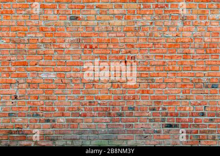 Old red brick wall. Background brickwork with empty space Stock Photo