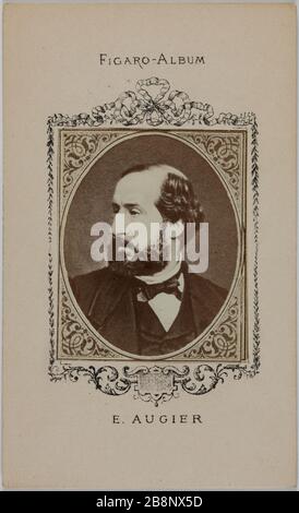 Portrait of Emile Augier (1820-1889), (author, playwright) Anonyme. Portrait d'Emile Augier (1820-1889), (auteur, dramaturge). Carte de visite (recto). Tirage sur papier albuminé. 1870-1890. Paris, musée Carnavalet. Stock Photo