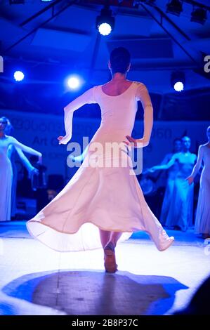 Tbilisi, Georgia July 14, 2019 Dancers of Georgian National Ballet dance company Sukhishvili performing on stage at Art Gene Festival Stock Photo