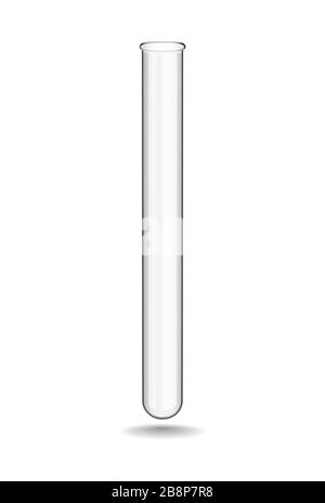 Chemical glass test tube is used in medical and research institutions during biochemical and other studies in practice of clinical laboratory Stock Vector