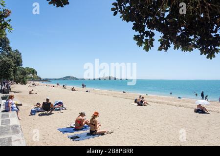 Mission Bay Beach, Mission Bay, Auckland, New Zealand Stock Photo