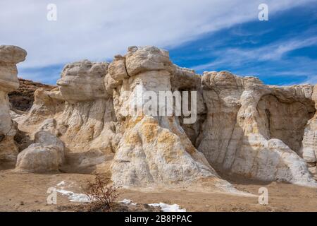 Paint Mines Interpretive Park, Unique and Colorful Ancient Geological Site in Colorado Stock Photo