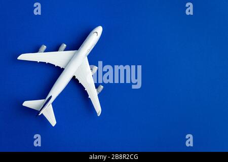 Flat lay airplane model Stock Photo