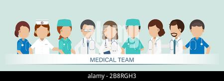 Set of medical staff characters vector illustration Stock Vector