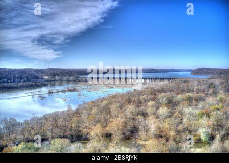 Aerial View Conowingo Hydroelectric Dam Maryland Stock Photo