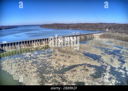 Aerial View Conowingo Hydroelectric Dam Maryland Stock Photo