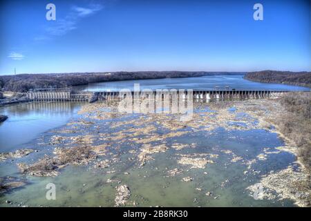 Aerial View Conowingo Hydroelectric Dam Maryland Stock Photo