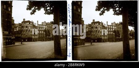 DOCK MONTEBELLO, 5TH DISTRICT Quai de Montebello, 5ème arrondissement. 1926-1936. Photographie anonyme. Paris, musée Carnavalet. Stock Photo