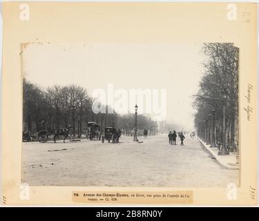 Champs-Elysées / 78 Avenue des Champs-Elysees, in the winter, shooting the entry of a / coming. - Cl. 658. View of the Avenue des Champs-Elysées, 8th arrondissement, Paris 'Vue de l'avenue des Champs-Elysées, Paris (VIIIème arr.)'. Photographie d'Hippolyte Blancard (1843-1924), vers 1889. Paris, musée Carnavalet. Stock Photo