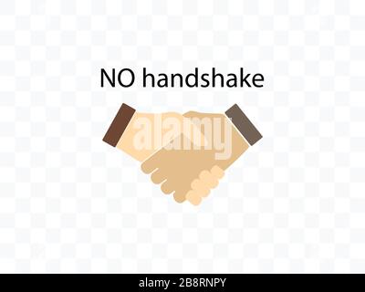 No handshake icon. Vector illustration, flat design. Stock Vector