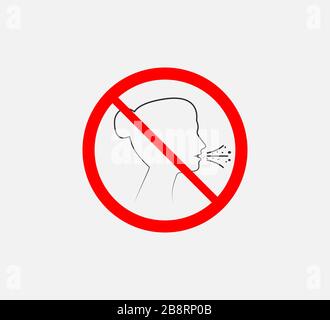Cough, flu icon. Vector illustration, flat design. Stock Vector