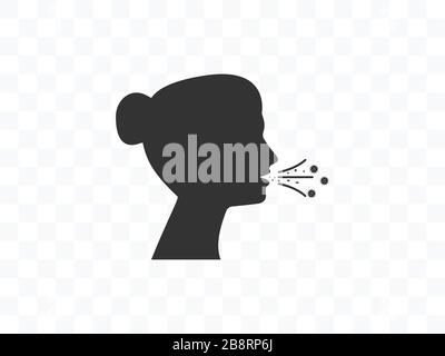 Common cold, cough, flu icon. Vector illustration, flat design. Stock Vector