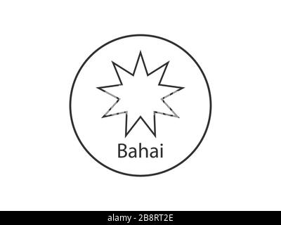 Bahai, religious icon. Vector illustration, flat design. Stock Vector