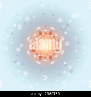 Epidemic orange molecule on light background, stock vector Stock Vector