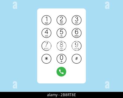 Interface keypad, numbers icon. Vector illustration, flat design. Stock Vector
