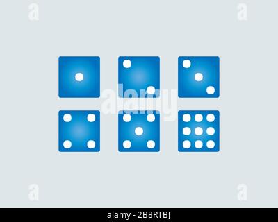 Dice, game icon. Vector illustration, flat design. Stock Vector