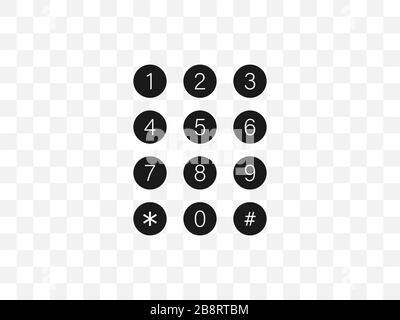 White digital numbers with black outline. Seven-segment display is used ...
