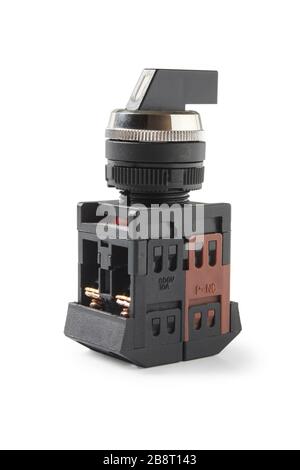 Electric toggle switch isolated on white background Stock Photo