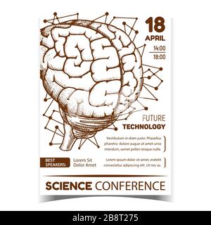 Science Conference Promo Advertising Poster Vector Stock Vector