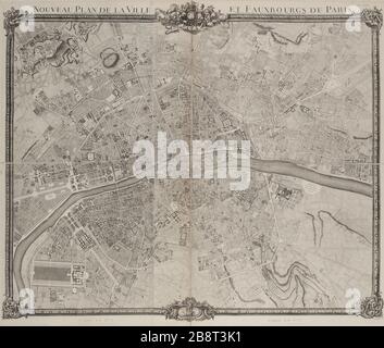 New plan of the city and suburbs of Paris [fac simile of J.B Jaillot plan Dujardin. 'Nouveau plan de la Ville et faubourg de Paris (fac similé du plan de J.B Jaillot'. Héliographie. Paris, musée Carnavalet. Stock Photo