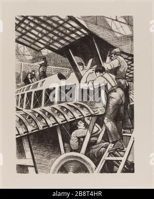 The Great War: The effort and the ideal of Great Britain represented in a series of lithographs. Assembling the components Christopher Richard Nevinson (1889-1946). 'La Grande Guerre : L'Effort et l'idéal de la Grande-Bretagne représentés en une série de lithographies - Assemblage des éléments'. Lithographie, 1914-1917. Musée des Beaux-Arts de la Ville de Paris, Petit Palais. Stock Photo