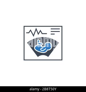 Ultrasound related vector glyph icon. Stock Vector