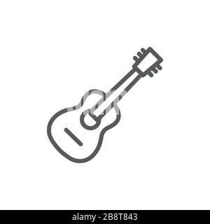 Guitar Line Icon on white background Stock Vector