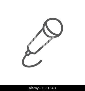 Microphone Line Icon on white background Stock Vector