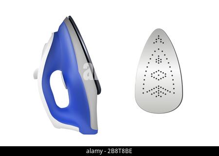 Ironing clothes. Electric iron. Vector illustration. Home electrical appliances. Stock Vector